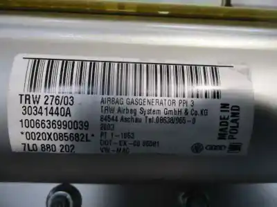 Автозапчасти б/у подушка безопасности передняя правая за volkswagen touareg (7la, 7l6, 7l7) 5.0 v10 tdi ссылки oem iam 7l0880202  30341440a Автозапчасти б/у подушка безопасности передняя правая за volkswagen touareg (7la, 7l6, 7l7) 5.0 v10 tdi ссылки oem iam 7l0880202  30341440a