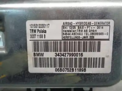 Second-hand car spare part right side airbag for bmw x3 (e83) 2.0d oem iam references 343427990016  30371168b