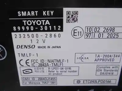 Peça sobressalente para automóvel em segunda mão módulo eletrônico por lexus gs (gs/us/ws19) 3.0 v6 24v cat referências oem iam 8999030112  2325002860