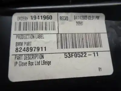 Peça sobressalente para automóvel em segunda mão porta luvas por bmw x5 (e53) 4.4 i referências oem iam 51168408845  824897911