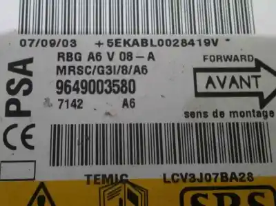 Peça sobressalente para automóvel em segunda mão centralina de airbag por citroen c2 (jm_) 1.4 referências oem iam 9649003580  7142