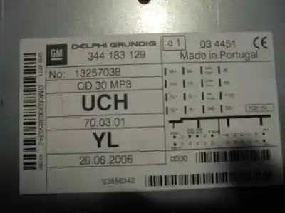 Автозапчастина б/у аудіо система / радіо cd для opel corsa d (s07) 1.2 (l08 l68) посилання на oem iam 13257038  