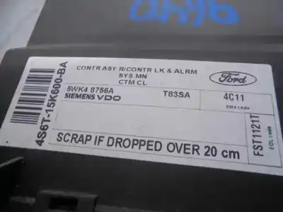 Second-hand car spare part electronic module for ford fiesta (cbk) 1.3 cat oem iam references 4s6t15k600ba  