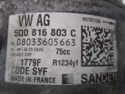 Peça sobressalente para automóvel em segunda mão compressor de ar condicionado a/a a/c por audi a1 (8xk) adrenalin referências oem iam 5q0816803  080336056636