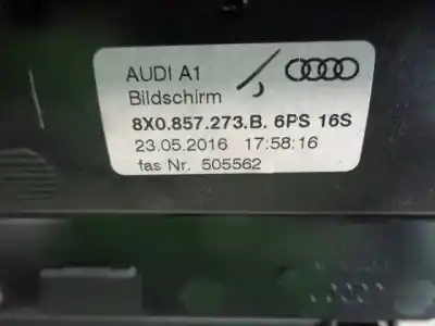 Second-hand car spare part multifunction display for audi a1 (8xk) adrenalin oem iam references 8x0857273b  