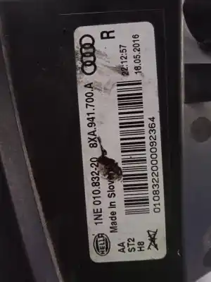 Автозапчасти б/у правая противотуманная фара за audi a1 (8xk) adrenalin ссылки oem iam 1ne01083220  8xa941700a