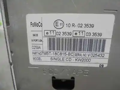 Second-hand car spare part audio system / radio cd for ford transit connect (tc7) 1.8 tdci cat oem iam references 7m5t18c815bc  