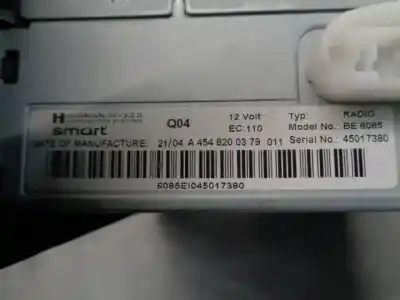 Автозапчасти б/у аудиосистема / радио cd за smart forfour 1.3 cat ссылки oem iam a4548200379  