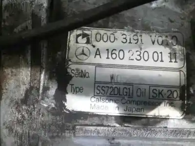 Peça sobressalente para automóvel em segunda mão compressor de ar condicionado a/a a/c por smart coupe turbo cat referências oem iam 0003191v010  1602300111