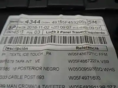 Автозапчасти б/у обивка задней левой двери за seat leon (5f1) 1.6 tdi ссылки oem iam 5f4867133l  