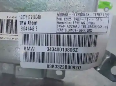 Second-hand car spare part front right side airbag for bmw x3 (e83) 3.0 24v cat oem iam references 34340010806z  30348448b