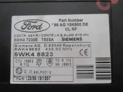 Pezzo di ricambio per auto di seconda mano quadro di chiusura per ford focus turnier (cak) 1.8 tddi turbodiesel cat riferimenti oem iam 98ag15k600de  5wk47230e