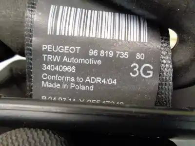 Автозапчасти б/у задний левый ремень безопасности за peugeot 5008 (0e/0a) desde 05/2009 1.6 hdi ссылки oem iam 9681973580  3 ª fila