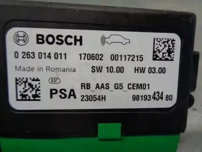 Second-hand car spare part electronic module for citroen c-elysée 1.2 12v vti oem iam references 9819343480  0263014011