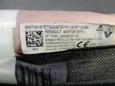 Автозапчастина б/у передня права подушка безпеки для dacia duster (hm_) 1.6 sce 115 (hmm1) посилання на oem iam 985p08167r  34246797a Автозапчастина б/у передня права подушка безпеки для dacia duster (hm_) 1.6 sce 115 (hmm1) посилання на oem iam 985p08167r  34246797a