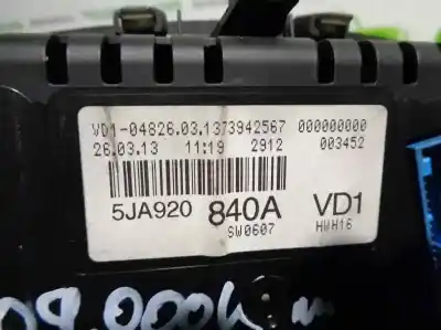 Second-hand car spare part dashboard for skoda rapid spaceback (nh1) 1.6 tdi oem iam references 5ja920840a  