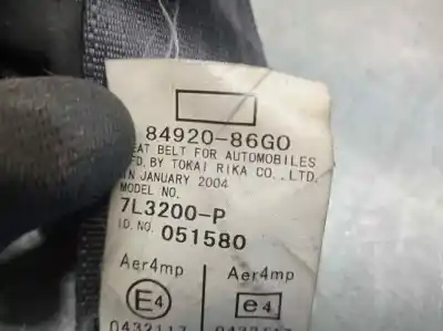 Second-hand car spare part front right seat belt for suzuki ignis rm (mh) 1.5 cat 99 cv / 73 kw oem iam references 8492086g0  