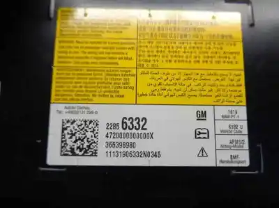 Автозапчасти б/у подушка безопасности передняя правая за opel insignia a sedán (g09) 2.0 cdti (69) ссылки oem iam 22856332  