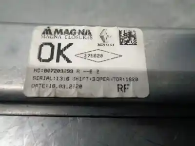 Gebrauchtes Autoersatzteil fensterheber vorne rechts zum dacia sandero ii 1.0 tce 100 (b8ml) oem-iam-referenzen 807209299r  