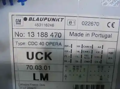 Автозапчастина б/у аудіо система / радіо cd для opel astra gtc 1.9 16v cdti cat (z 19 dth / lrd) посилання на oem iam 13188470  