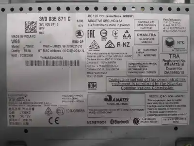Автозапчастина б/у gps навігаційна система для skoda superb (3v3) active посилання на oem iam 3v0035871c  