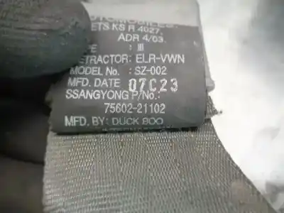 Автозапчастина б/у задній правий ремін безпеки для ssangyong rodius i 2.7 xdi посилання на oem iam 7560221102  7560221102abu