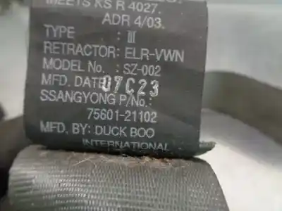 Автозапчасти б/у задний левый ремень безопасности за ssangyong rodius i 2.7 xdi ссылки oem iam 7560121102  7560121102abu
