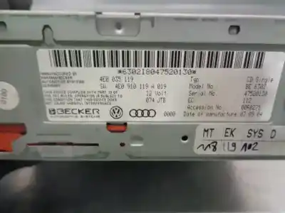 Автозапчастина б/у аудіо система / радіо cd для audi a8 d3 (4e2, 4e8) 3.0 tdi quattro посилання на oem iam 4e0035119  4e0910119a