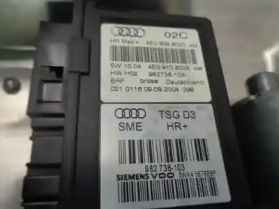 Second-hand car spare part rear right window regulator for audi a8 d3 (4e2, 4e8) 3.0 tdi quattro oem iam references 4e0959802c  