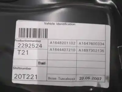 Piesă de schimb auto la mâna a doua mecanism actionare geam spate stânga pentru mercedes clase m (w164) 320 / 350 cdi (164.122) referințe oem iam a1647303179 5 pueertas 