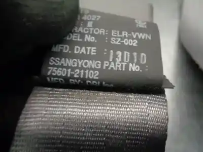 Автозапчасти б/у задний левый ремень безопасности за ssangyong rodius ii 2.0 xdi ссылки oem iam 7560121102  