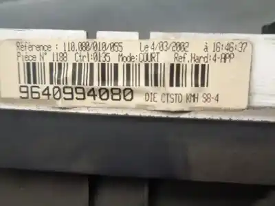 Pièce détachée automobile d'occasion compteur de vitesse tableau de bord pour citroen saxo 1.5 diesel références oem iam   