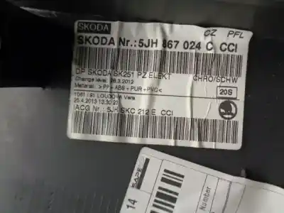 Автозапчасти б/у обивка задней правой двери за skoda rapid spaceback (nh1) 1.6 tdi ссылки oem iam 5jh867024c  