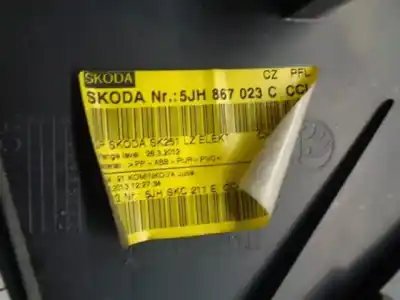 Автозапчастина б/у обкітка задніх лівіх дверей для skoda rapid spaceback (nh1) 1.6 tdi посилання на oem iam 5jh867023c  