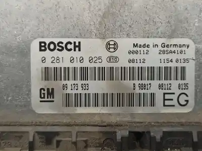Peça sobressalente para automóvel em segunda mão centralina de motor uce por opel frontera b basis referências oem iam 09173933  0281010025