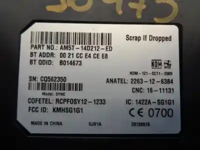 Second-hand car spare part electronic module for ford focus iii 1.0 ecoboost oem iam references am5t14d212ed  cq562350