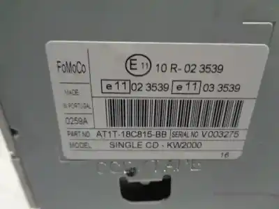 Автозапчасти б/у аудиосистема / радио cd за ford tourneo connect (tc7) 1.8 tdci cat ссылки oem iam at1t18c815bb  