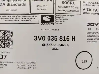 Second-hand car spare part gps navigation system for skoda superb combi (3v5) 2.0 tdi oem iam references 3v0035816h  
