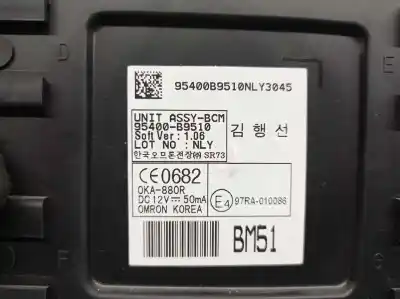 Second-hand car spare part electronic module for hyundai i10 1.0 cat oem iam references 95400b9510  