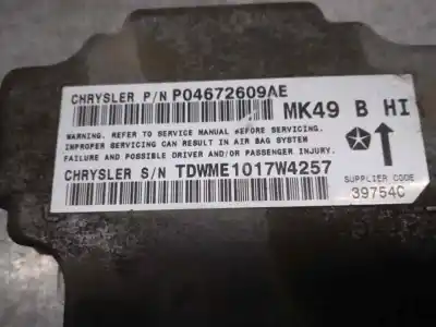Second-hand car spare part airbag control unit for jeep compass 2.0 crd cat oem iam references 4672609ae  