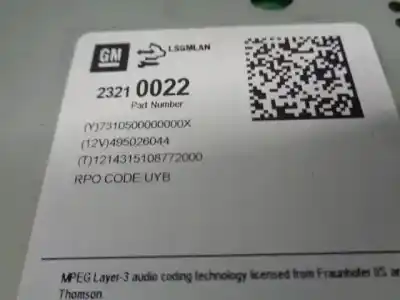 Автозапчастина б/у аудіо система / радіо cd для opel zafira tourer c (p12) 2.0 cdti (75) посилання на oem iam 23210022  495026044