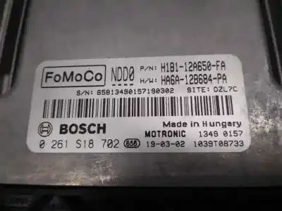 Second-hand car spare part ecu engine control for ford fiesta vii (hj, hf) 1.0 ecoboost mhev oem iam references h1b112a650fa  0261s18702