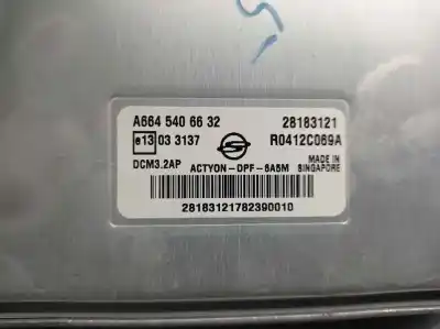 Second-hand car spare part ecu engine control for ssangyong actyon 2.0 td cat oem iam references a6645406632  28183121