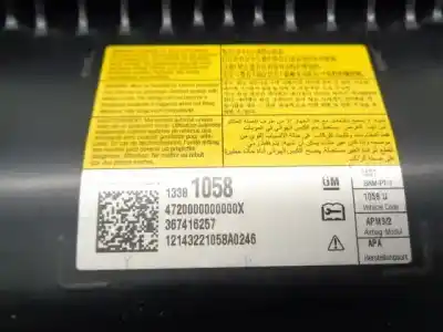 Автозапчастина б/у передня права подушка безопасности для opel zafira tourer c (p12) 2.0 cdti (75) посилання на oem iam 13381058  367416257