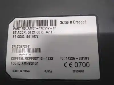 Peça sobressalente para automóvel em segunda mão módulo eletrônico por ford focus iii 1.6 tdci referências oem iam am5t14d212eb  