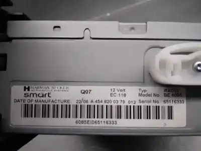 Автозапчастина б/у аудіо система / радіо cd для smart forfour 1.5 cdi cat посилання на oem iam a4548200379  