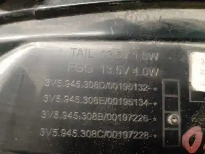 Second-hand car spare part right tailgate light for skoda superb iii (3v3) 2.0 tdi oem iam references 3v5945308b  