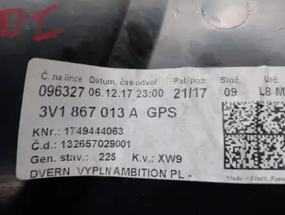 Автозапчасти б/у обивка левой передней двери за skoda superb iii (3v3) 2.0 tdi ссылки oem iam 3v1867013  