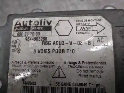 Pièce détachée automobile d'occasion boitier de commande d'airbag pour peugeot 206 berlina 1.6 16v cat références oem iam 9644903280  600237000