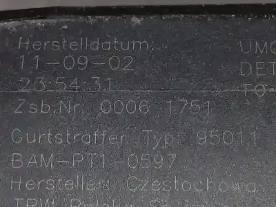 Peça sobressalente para automóvel em segunda mão cinto de segurança dianteiro esquerdo por smart micro compact car 0.6 referências oem iam 00061751  